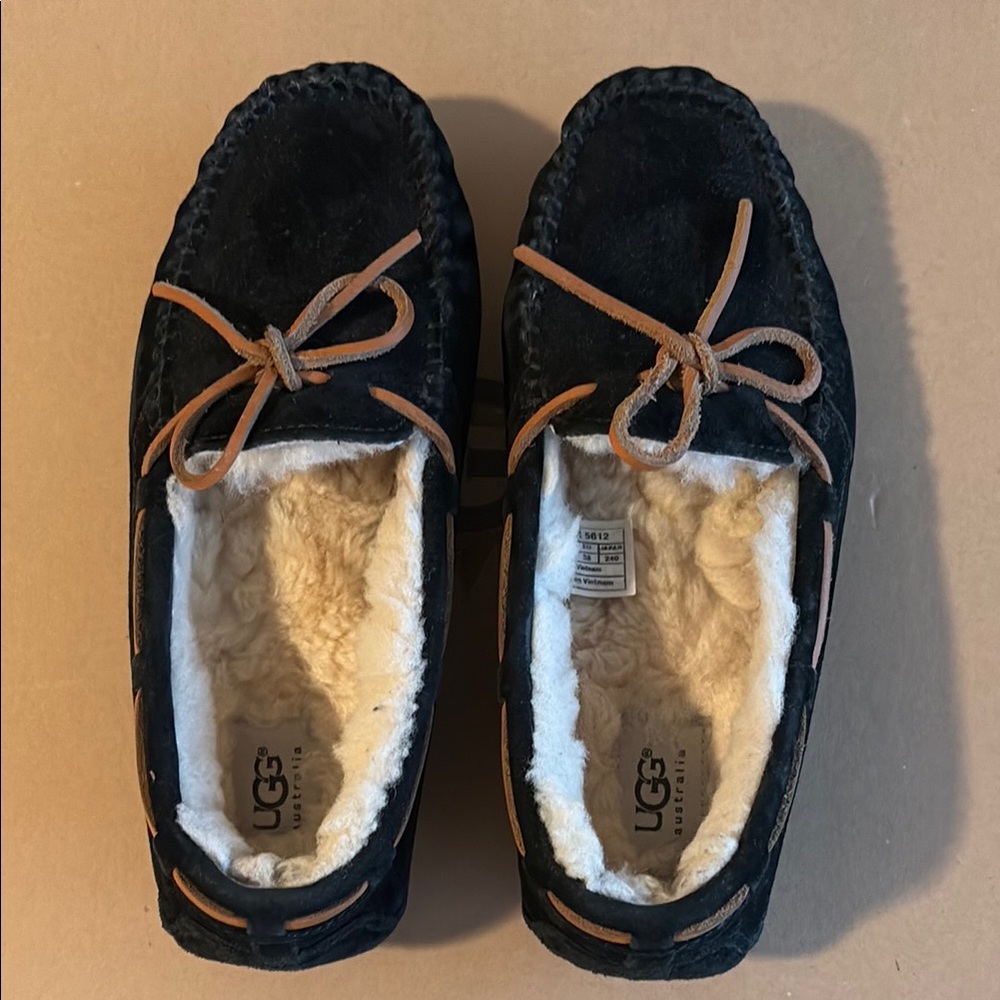 UGG Cozy Black Suede Moccasins